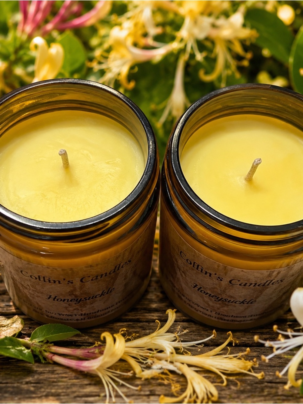 Honeysuckle Scented Yellow Soy Candle - 7 oz Jar